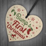 Bumps First Christmas Heart Decoration Wooden Christmas Bauble