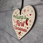 Bumps First Christmas Heart Decoration Wooden Christmas Bauble