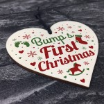 Bumps First Christmas Heart Decoration Wooden Christmas Bauble