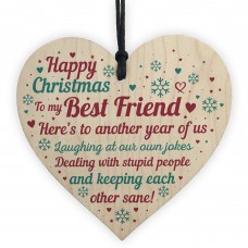 Handmade Wooden Heart Plaque Christmas Gift For Best Friend