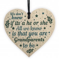Grandparents Plaque Wooden Heart Grandma Grandpa Mum Dad Gift 