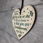 Grandparents Plaque Wooden Heart Grandma Grandpa Mum Dad Gift 