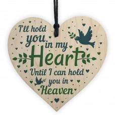 Mum Nan Dad Tribute Wood Heart Memorial Tree Decoration Plaque