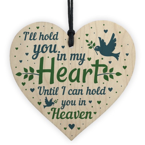 Mum Nan Dad Tribute Wood Heart Memorial Tree Decoration Plaque