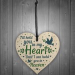 Mum Nan Dad Tribute Wood Heart Memorial Tree Decoration Plaque