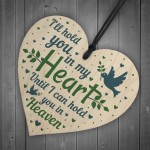Mum Nan Dad Tribute Wood Heart Memorial Tree Decoration Plaque