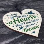 Mum Nan Dad Tribute Wood Heart Memorial Tree Decoration Plaque