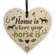 Horse Gifts Wooden Heart Cute Country Home Accessory Gift Sign 
