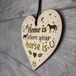 Horse Gifts Wooden Heart Cute Country Home Accessory Gift Sign 