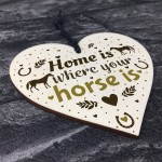 Horse Gifts Wooden Heart Cute Country Home Accessory Gift Sign 