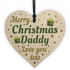 Christmas Gifts For Dad Father Wood Heart Christmas Tree Baubles
