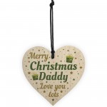 Christmas Gifts For Dad Father Wood Heart Christmas Tree Baubles