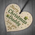 Christmas Gifts For Dad Father Wood Heart Christmas Tree Baubles