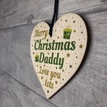 Christmas Gifts For Dad Father Wood Heart Christmas Tree Baubles