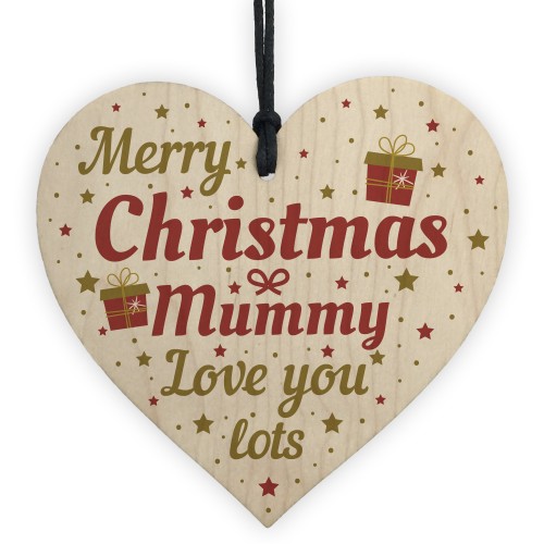 Christmas Gifts For Mum Mother Wood Heart Christmas Tree Baubles