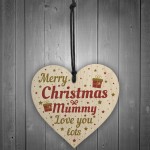 Christmas Gifts For Mum Mother Wood Heart Christmas Tree Baubles