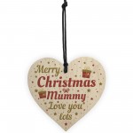Christmas Gifts For Mum Mother Wood Heart Christmas Tree Baubles