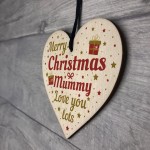 Christmas Gifts For Mum Mother Wood Heart Christmas Tree Baubles