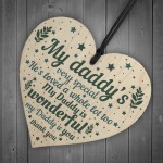 Daddy Wood Heart Fathers Day New Daddy Dad To Be Gift Baby Gift