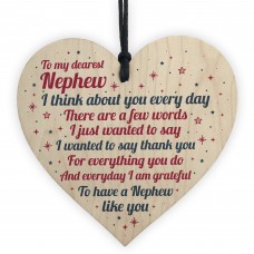 Nephew Birthday Card Christmas Card Wood Heart Gifts From Auntie