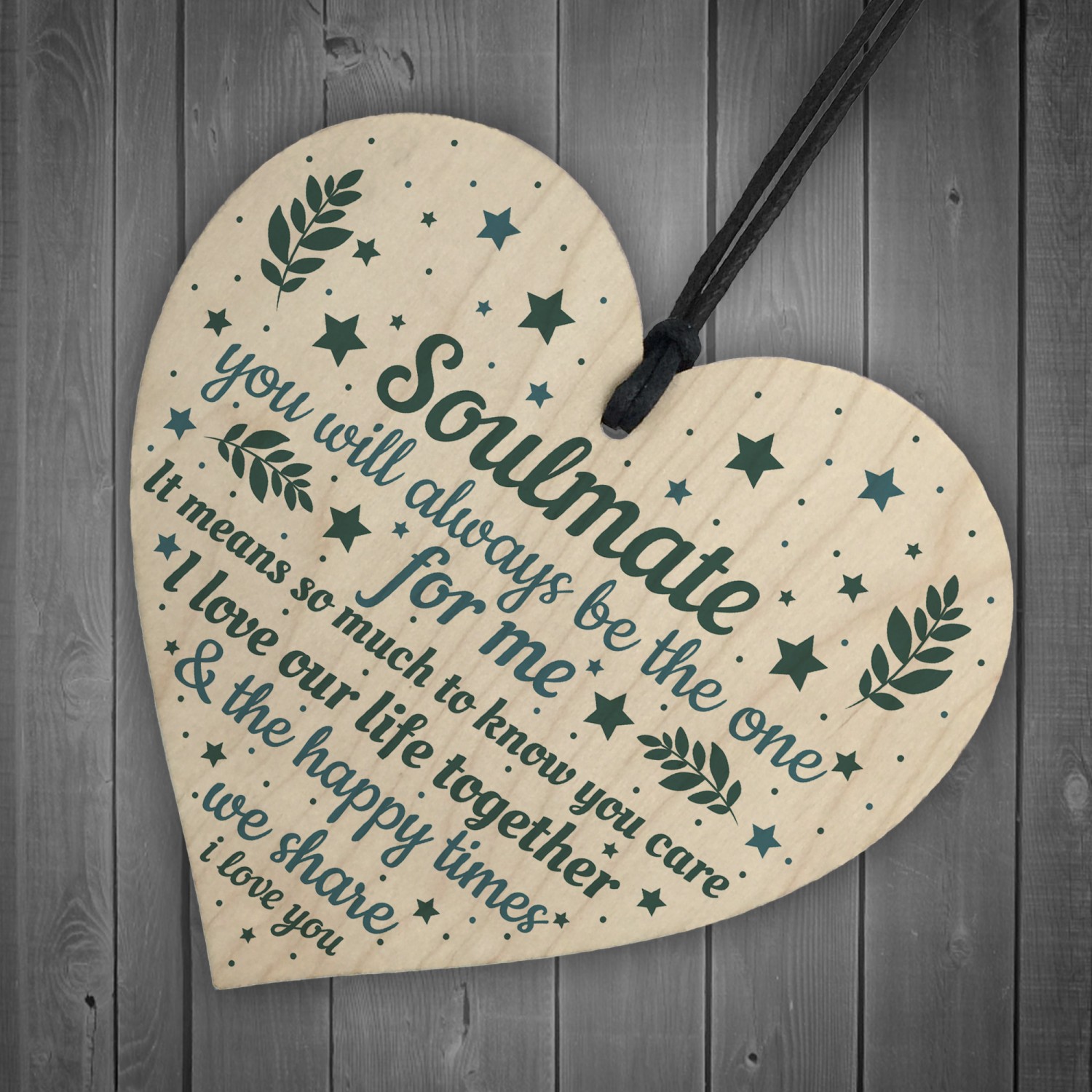 Soulmate Gifts Wood Heart Valentines Day Gift Anniversary Soulmate Birthday Xmas