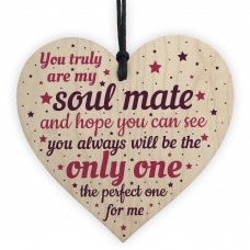 Soulmate Gifts Wooden Heart Anniversary Valentines Day Gift