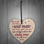 Soulmate Gifts Wooden Heart Anniversary Valentines Day Gift