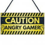 Caution Angry Gamer Door Sign Gamer Gifts Gamer Accessories 