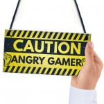 Caution Angry Gamer Door Sign Gamer Gifts Gamer Accessories 