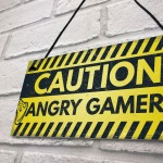 Caution Angry Gamer Door Sign Gamer Gifts Gamer Accessories 