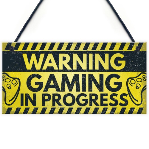 WARNING Gaming Door Sign Gamer Gifts Gamer Accessories Decor