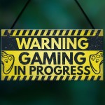 WARNING Gaming Door Sign Gamer Gifts Gamer Accessories Decor