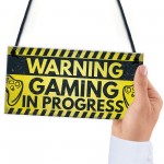 WARNING Gaming Door Sign Gamer Gifts Gamer Accessories Decor