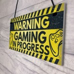 WARNING Gaming Door Sign Gamer Gifts Gamer Accessories Decor