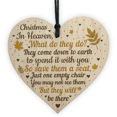 Christmas Memorial Bauble Wood Heart Tree Decoration Plaque Gift