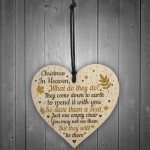 Christmas Memorial Bauble Wood Heart Tree Decoration Plaque Gift