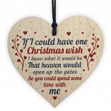 CHRISTMAS BAUBLE Memorial Heart Plaque Mum Dad Nan Grandad