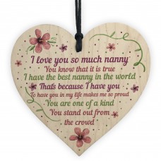 Nan Gifts From Grandchildren Wooden Heart Nanny Nanna Plaque