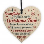 Mum Nan Dad Tribute Wood Heart Memorial Christmas Tree Plaque
