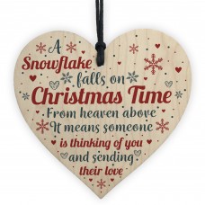 Mum Nan Dad Tribute Wood Heart Memorial Christmas Tree Plaque