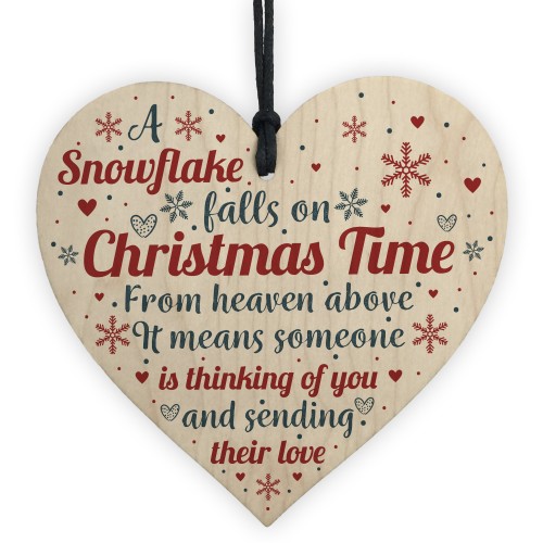 Mum Nan Dad Tribute Wood Heart Memorial Christmas Tree Plaque