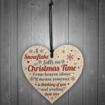 Mum Nan Dad Tribute Wood Heart Memorial Christmas Tree Plaque