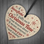 Mum Nan Dad Tribute Wood Heart Memorial Christmas Tree Plaque