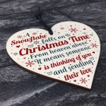 Mum Nan Dad Tribute Wood Heart Memorial Christmas Tree Plaque