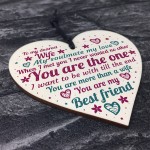 Handmade Anniversary Relationship Gift For Wife Wooden Heart