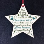 Christmas Wish Memorial Tree Bauble Decorations Wooden Star