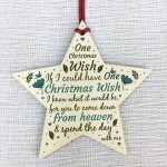 Christmas Wish Memorial Tree Bauble Decorations Wooden Star