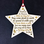 Christmas Memorial Bauble Wood STAR Tree Decoration Plaque