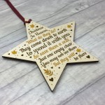 Christmas Memorial Bauble Wood STAR Tree Decoration Plaque