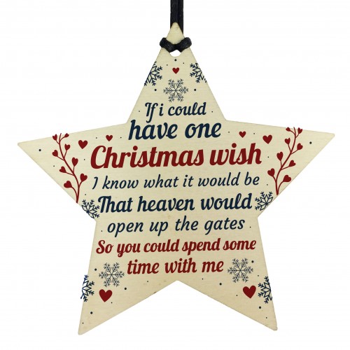 Christmas Memorial Bauble Decorations Handmade Wooden Star 